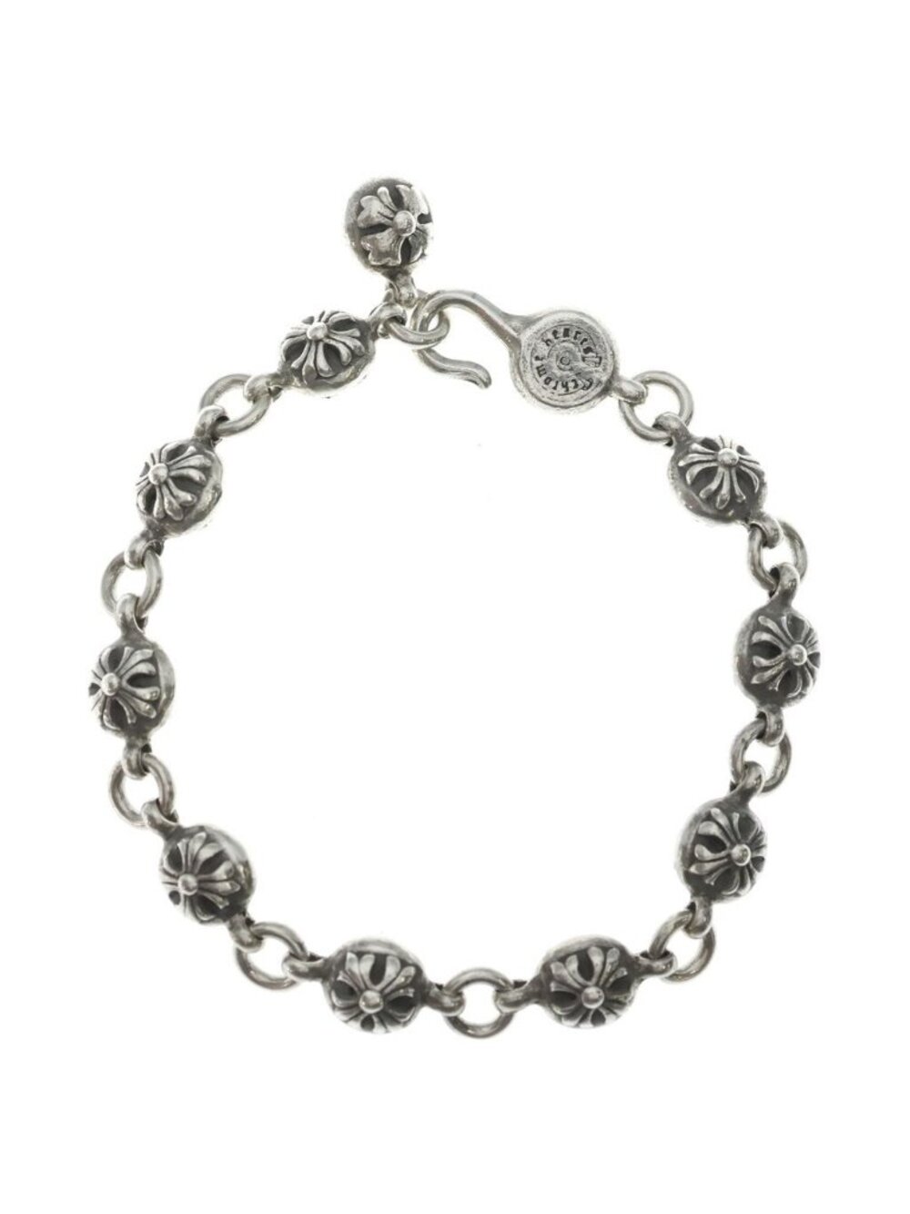 Chrome Hearts No2 Ball 2 Cross Bracelet Silver